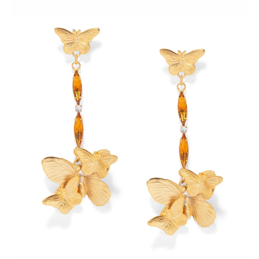 Oscar Gold Butterfly Dangle Earrings