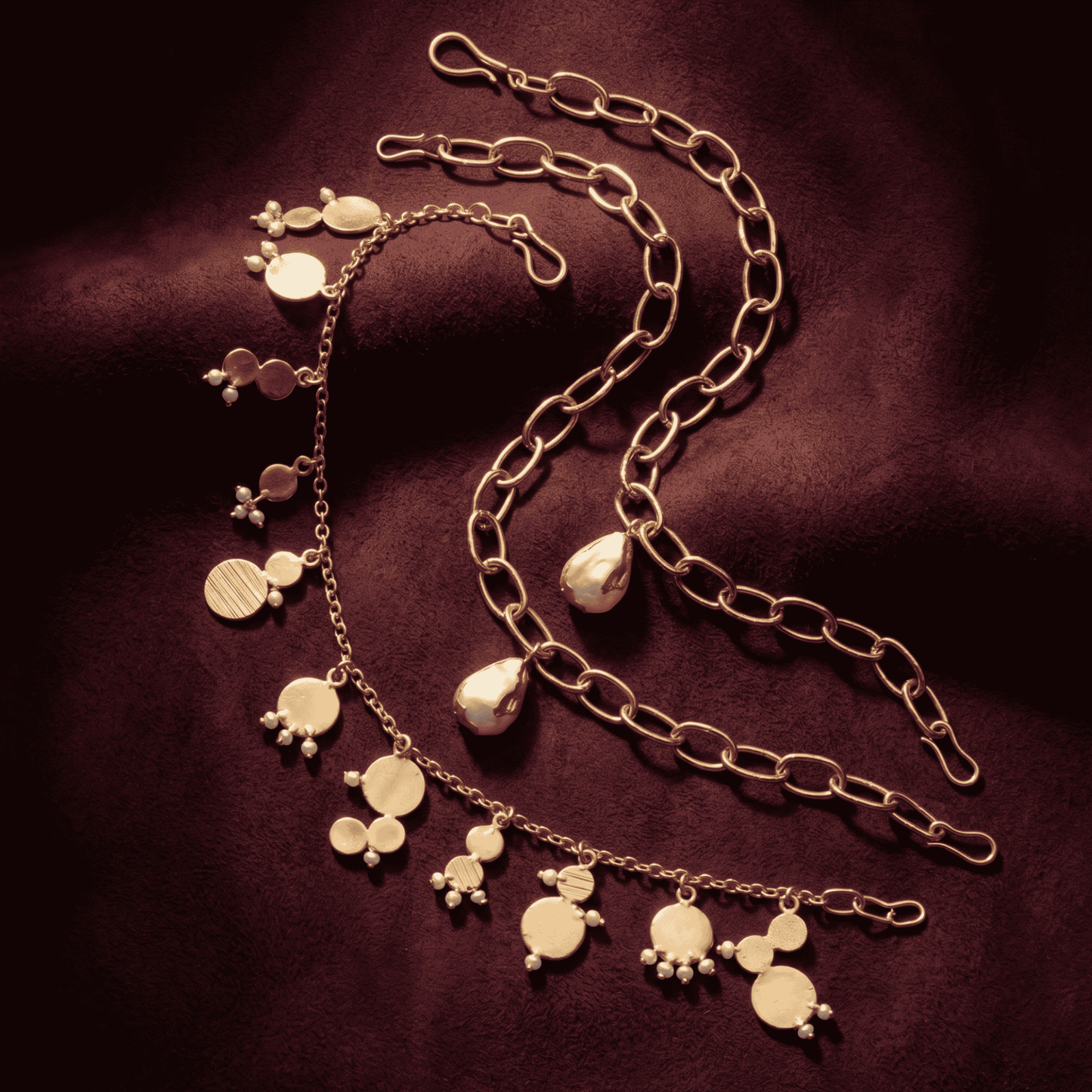 Pearl & Gold Charm Bracelet Stack (Set of 3)