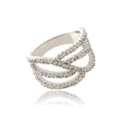 Luxe Silver and Diamond White Crystal Ring. 1 of 3.