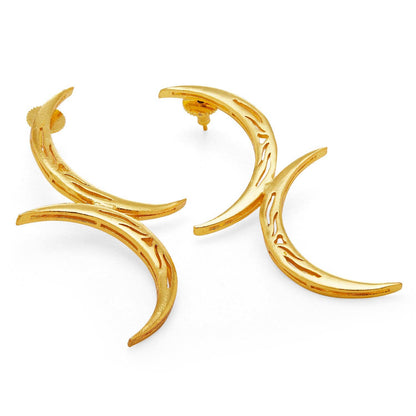 Tila Gold Crescent Earrings