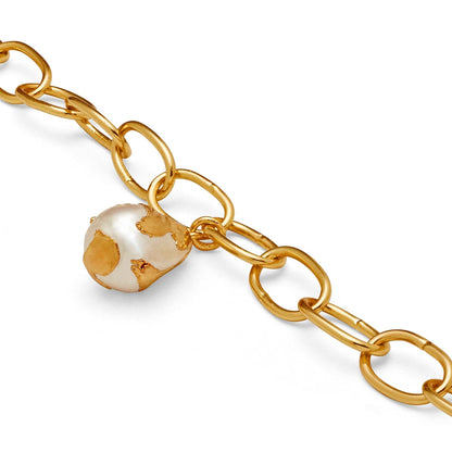 Ona Link Bracelet - Baroque Pearl & Gold