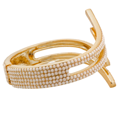 All the King's Horses Crystal Bangle Bracelet - White