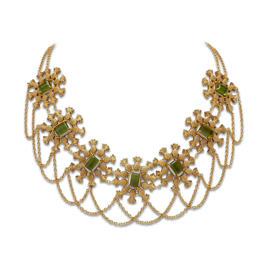 Pina Necklace - Green Topaz & Gold