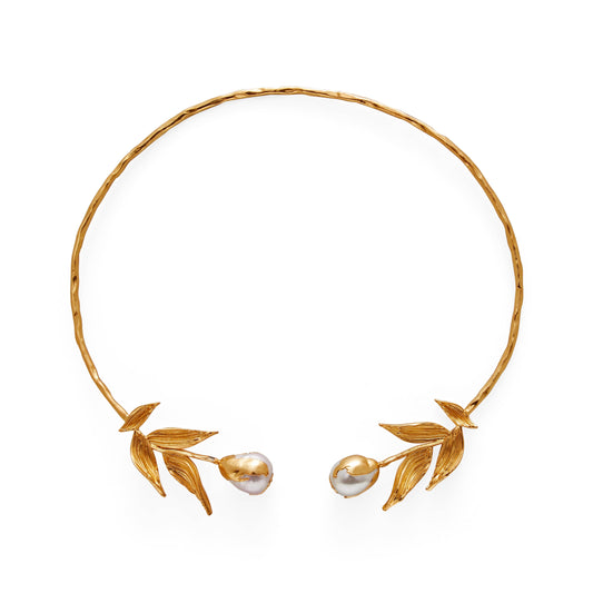 Riva Baroque Pearl and Gold Choker. 1 of 5.