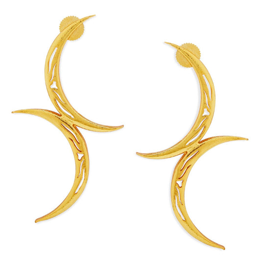 Tila Gold Crescent Earrings