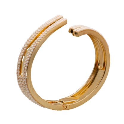 All the King's Horses Crystal Bangle Bracelet - White