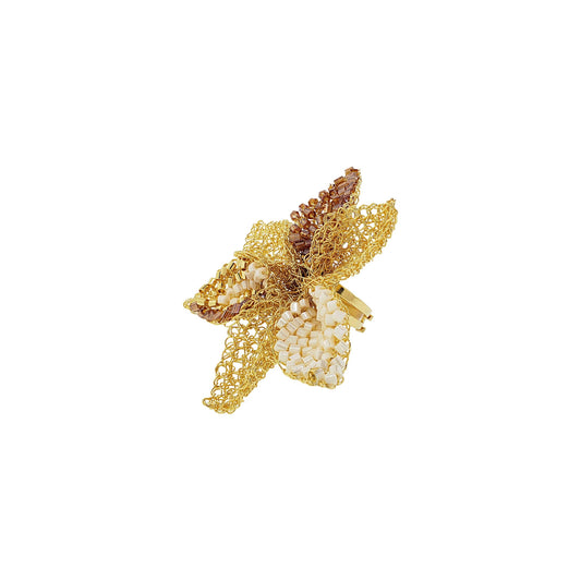 Mixed Golden Crystal Calla Ring. 1 of 1.