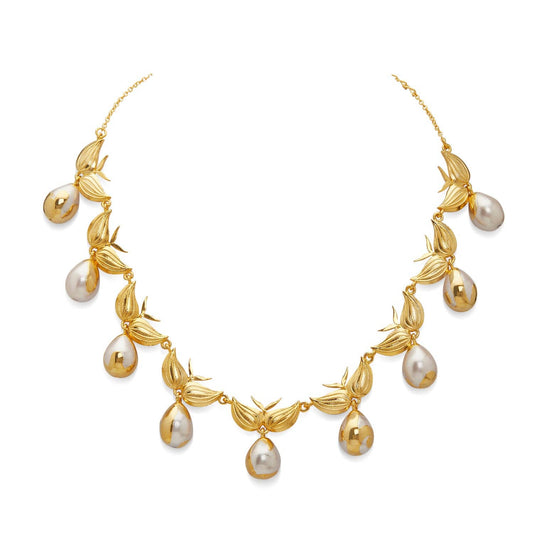 Zooni Gold & Baroque Pearl Necklace
