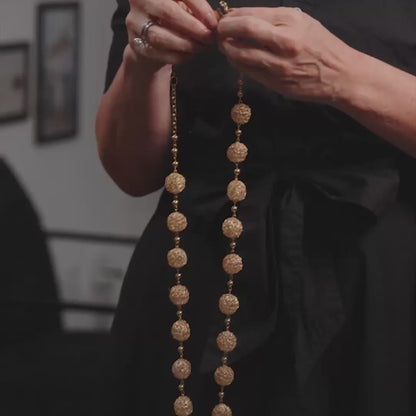 Gold Woven Spheres Maxi Necklace