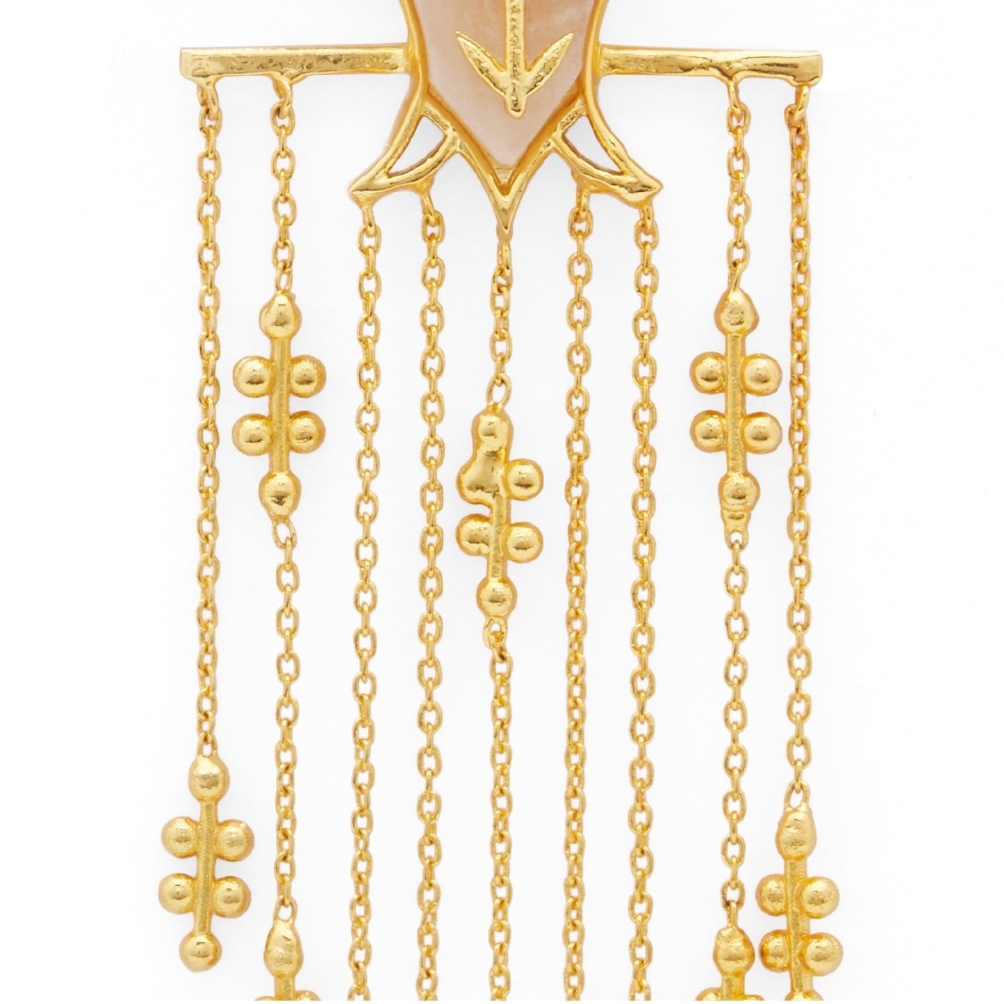 Serai Chandelier Earrings - Gold & Mother of Pearl Resin