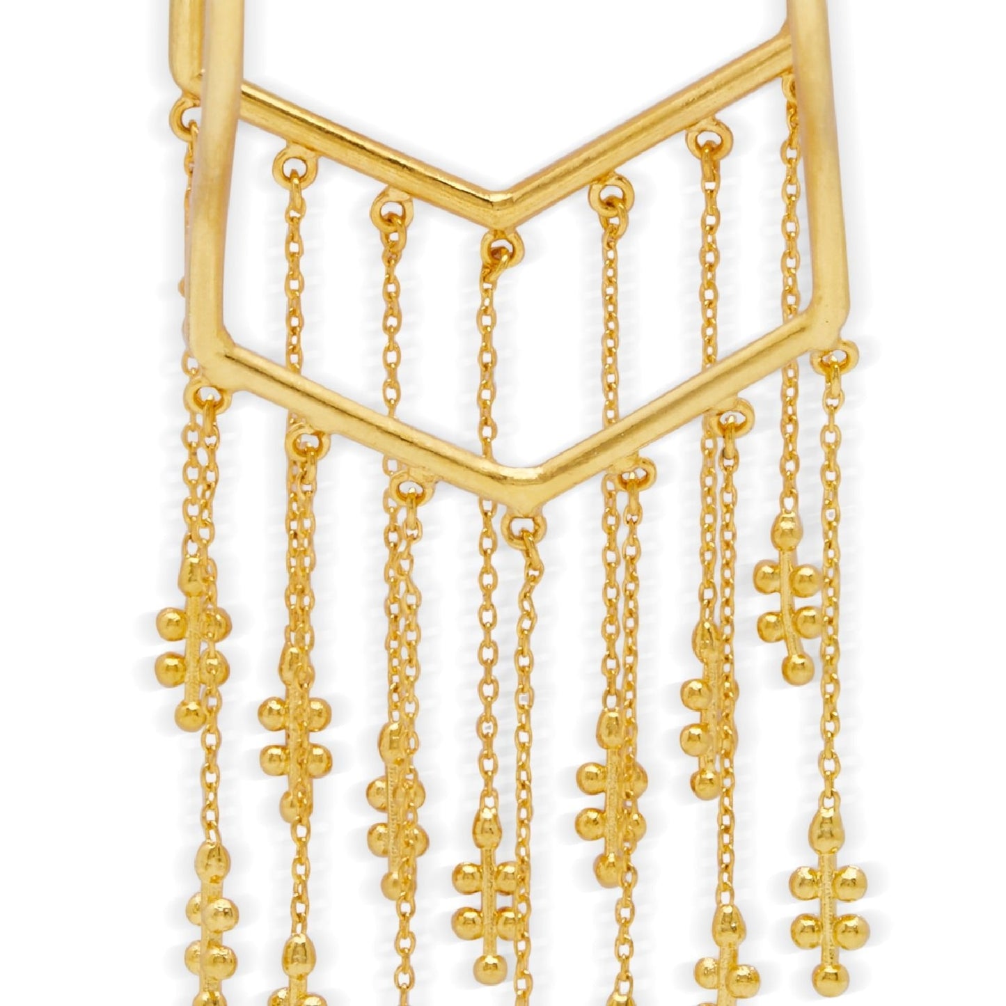 Silsila Gold Cuff Bracelet with Chain Fringe